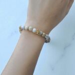 Браслет с мраморными бусинами арт.tr2154 бело-коричневый