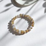 Браслет с мраморными бусинами арт.tr2154 бело-коричневый