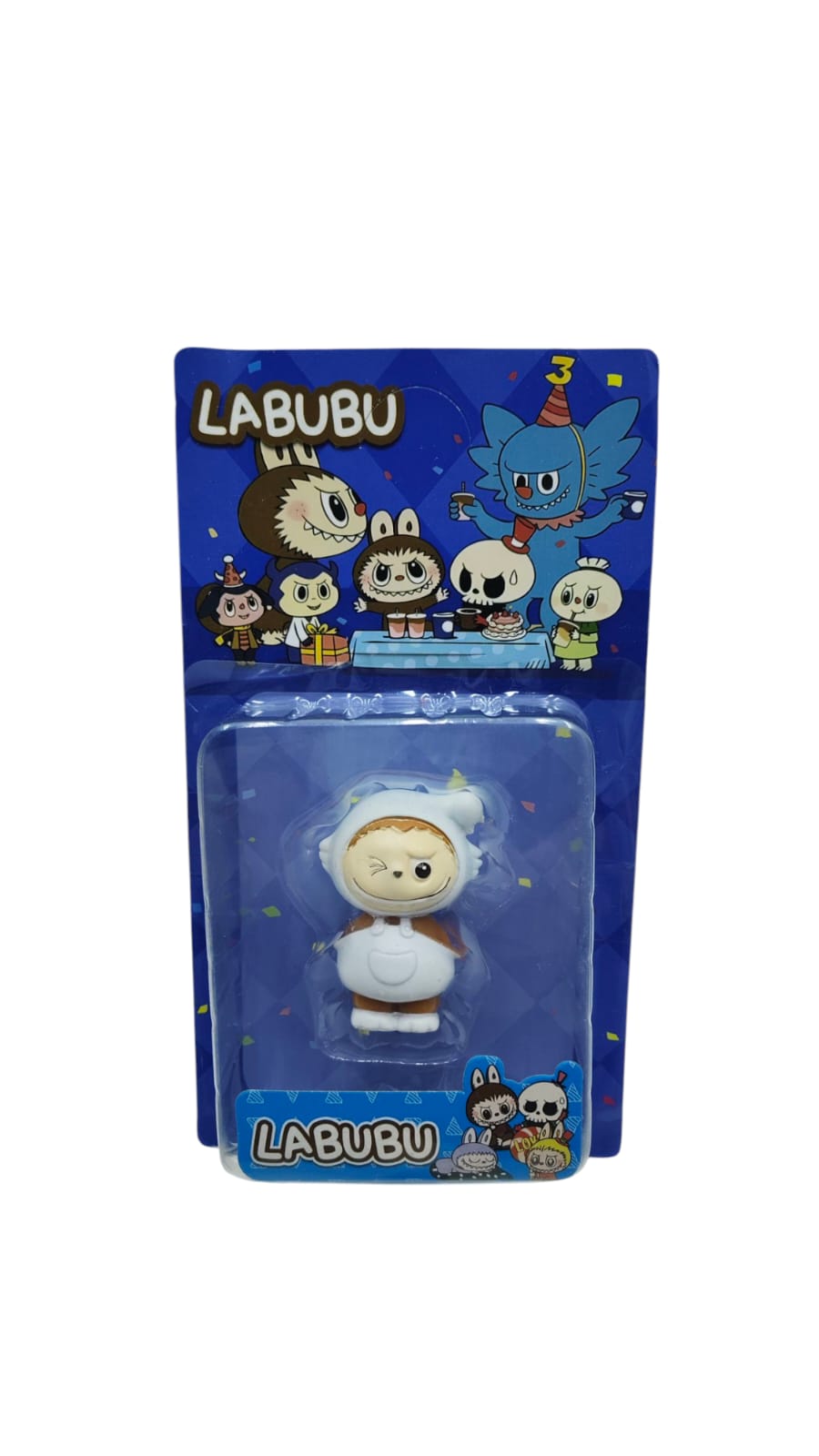 Фигурка Лабубу арт.tr1413 в белом комбинезоне Фигурка Лабубу арт.tr1413 в белом комбинезоне