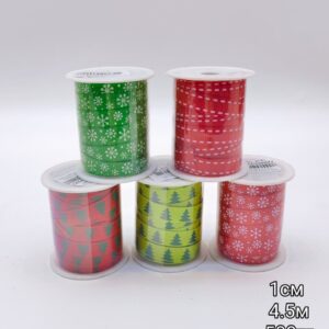 Лента новогодняя 1см бобина 4,5м 500тг