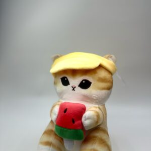 Мягкая игрушка Котик в кепке с мороженым 25см арт.m21 желтый