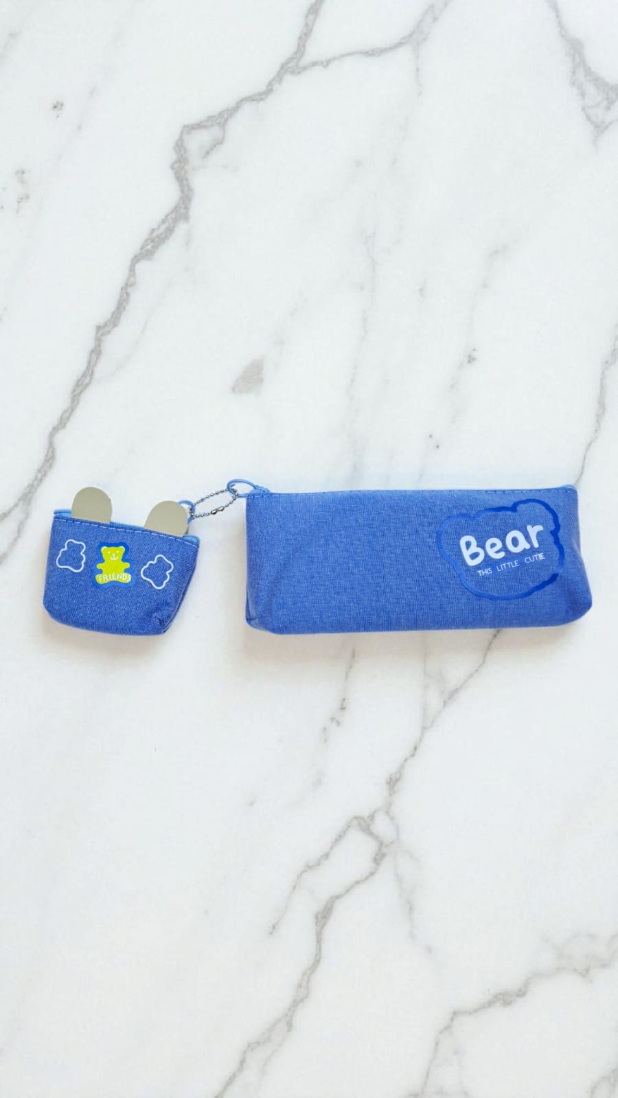 Пенал+кошелечек с мишками Bear this little cutie арт.124 синий Пенал+кошелечек с мишками Bear this little cutie арт.124 синий