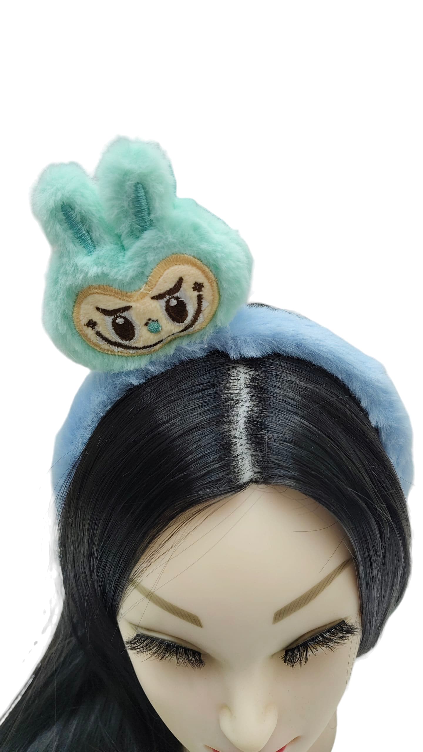 Ободок мех Лабубу арт.tr1824 голубой Ободок мех Лабубу арт.tr1824 голубой