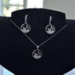 Набор титан 2в1 цепочка+серьги хвост дельфина со стразами арт.tr2072 серебро