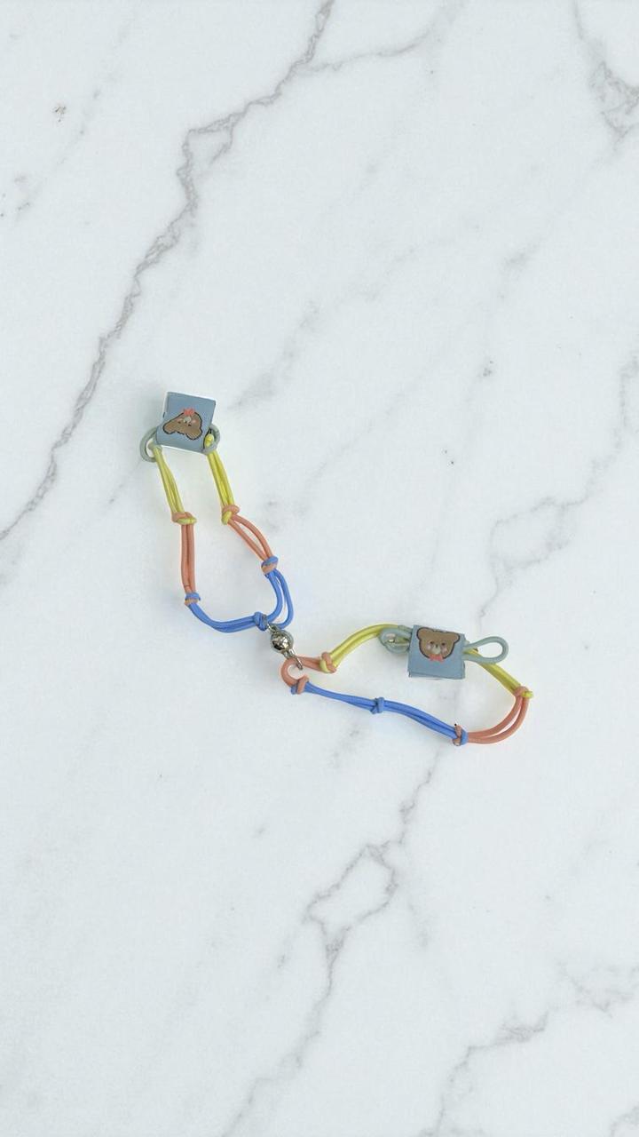 Браслеты парные с магнитом Мишка арт.tr2352 разноцветные Браслеты парные с магнитом Мишка арт.tr2352 разноцветные