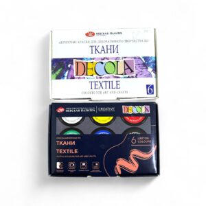 Краски акриловые по ткани в баночках Decola 6цв 20мл арт.4141025