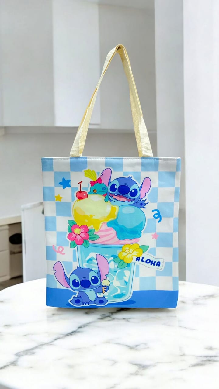 Шопер Стич арт.tr1510 голубой в клетку Шопер Стич арт.tr1510 голубой в клетку