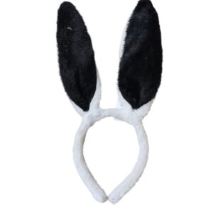 Ободок Зайка мех арт.tr3193 бело-черный