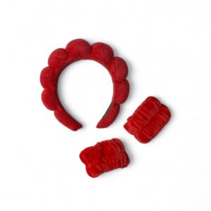 Набор для умывания ободок+нарукавники арт.n454 красный