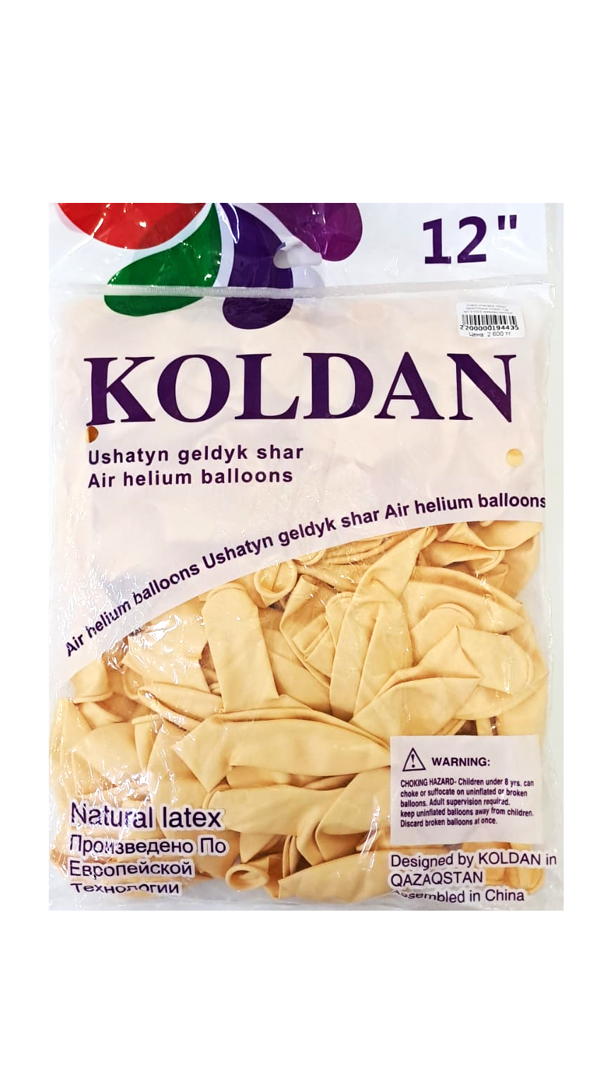 Шары упаковка 100шт однотонные Koldan 12д арт.tr1069 кремово-желтые Шары упаковка 100шт однотонные Koldan 12д арт.tr1069 кремово-желтые