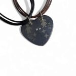 Браслеты парные на шнурке с магнитом сердце Love You арт.tr1829 серебро