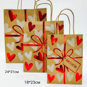 Пакет подарочный 24*31см happy every day арт.lclp-l-929 крафтовый с красным