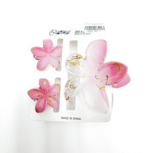 Крабик Гавайский цветок 4-8см уп 3шт арт.tr486 розовый с золотом