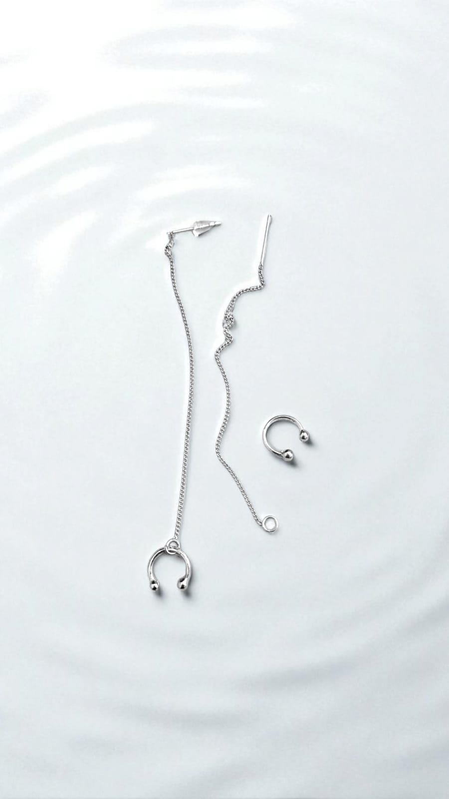 Серьги каффы с цепью протяжка арт.tr2189 серебро Серьги каффы с цепью протяжка арт.tr2189 серебро