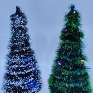 Декор новогодний Елка с мишурой и гирляндой 40см 1500тг