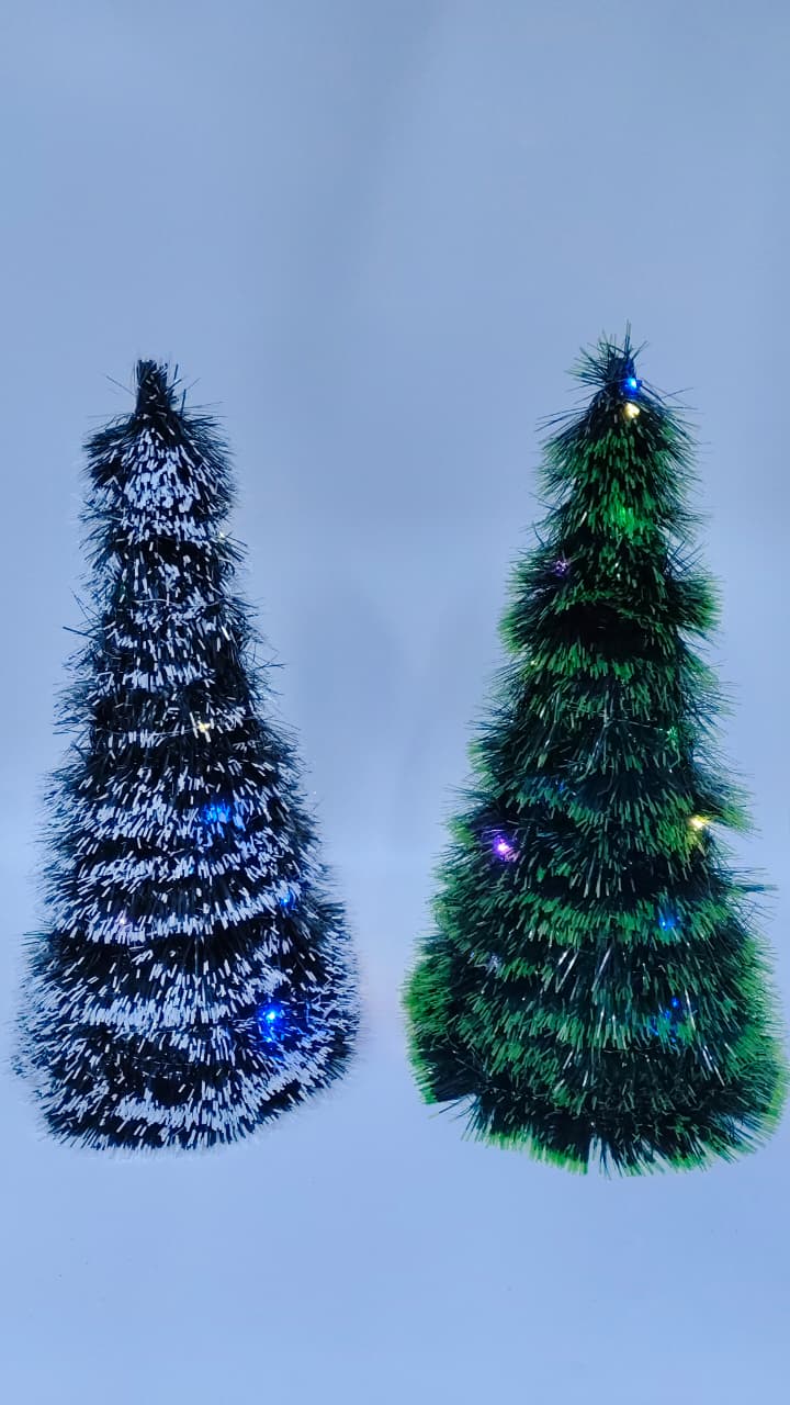 Декор новогодний Елка с мишурой и гирляндой 40см 1500тг Декор новогодний Елка с мишурой и гирляндой 40см 1500тг