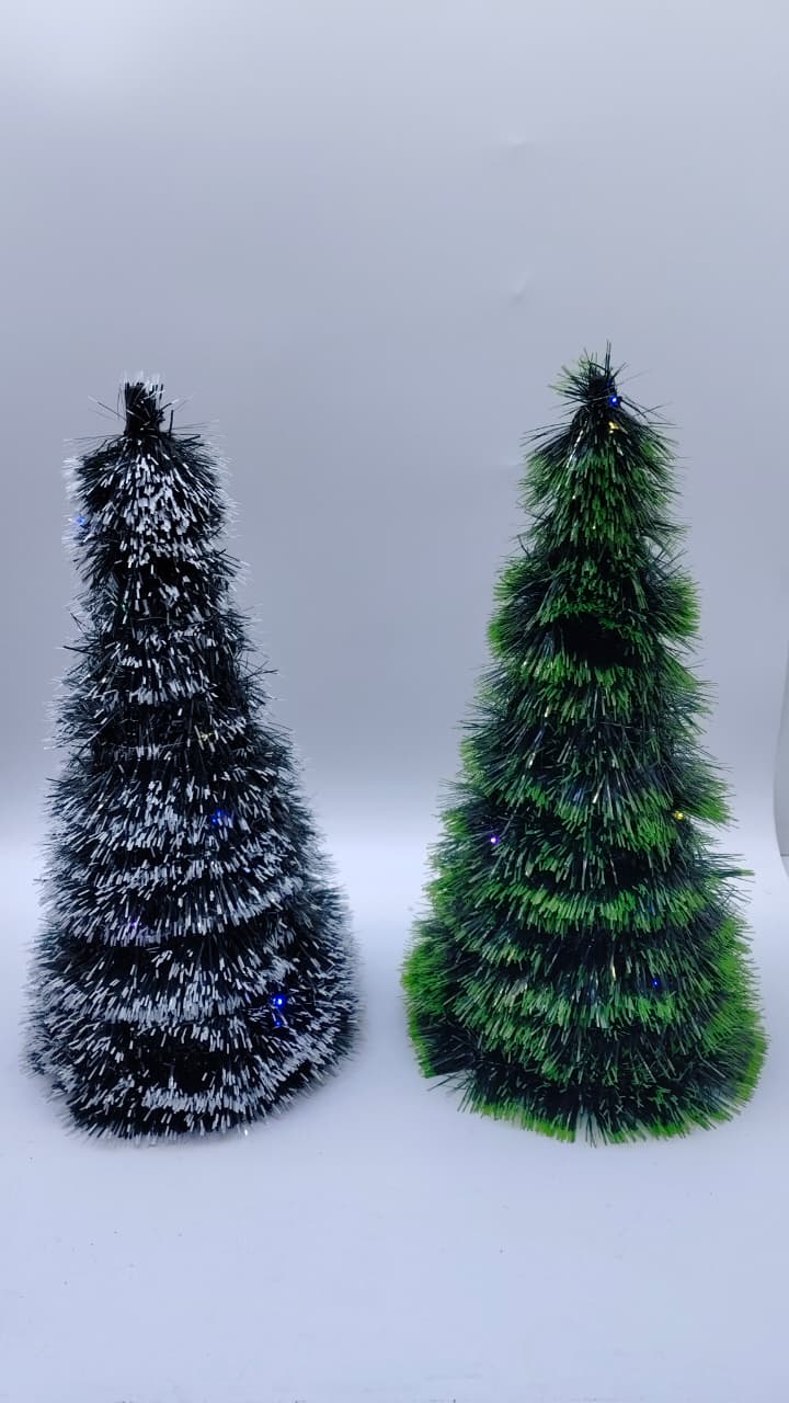 Декор новогодний Елка с мишурой и гирляндой 40см 1500тг Декор новогодний Елка с мишурой и гирляндой 40см 1500тг