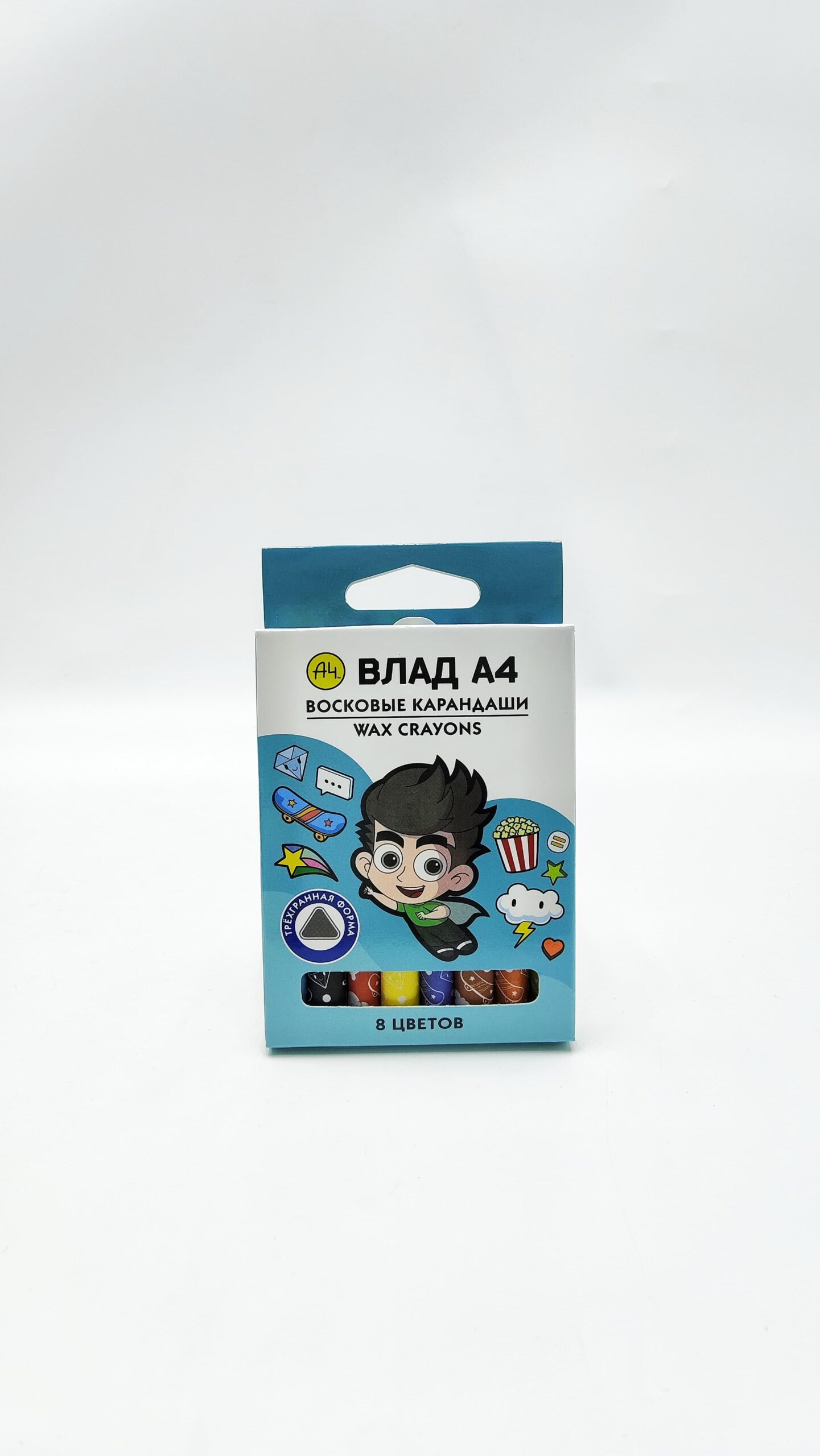 Карандаши восковые Hatber Влад А4 8цв арт.cr_086142 Карандаши восковые Hatber Влад А4 8цв арт.cr_086142