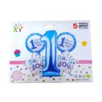 Шары фольга набор 1 first Birthday Boy уп 5шт арт.xy-0049