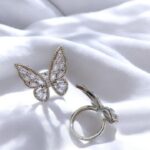 Кольцо бабочка стразы серебро арт.tr1427