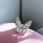Кольцо бабочка стразы серебро арт.tr1427