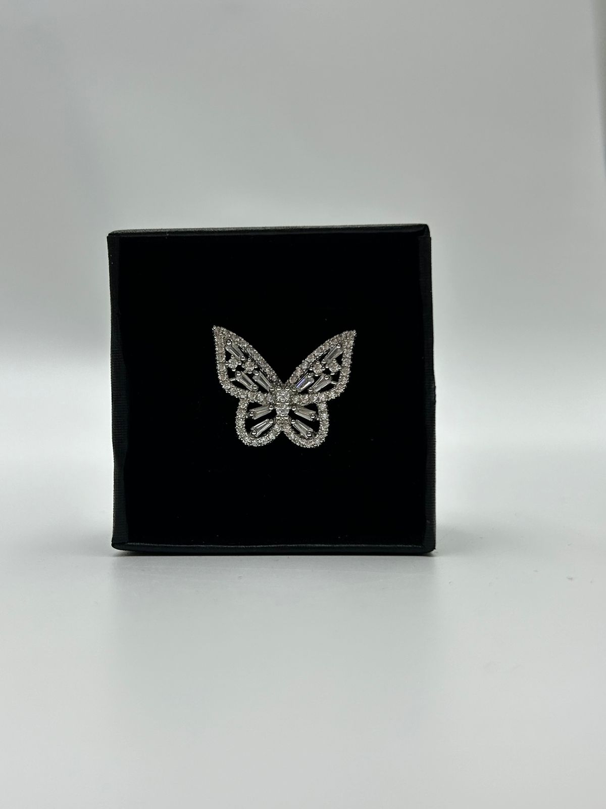 Кольцо бабочка стразы серебро арт.tr1427 Кольцо бабочка стразы серебро арт.tr1427