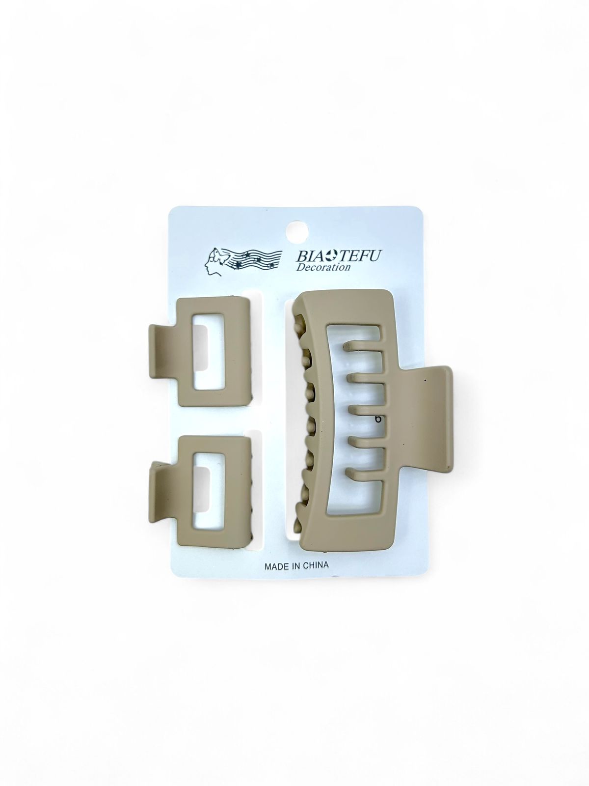 Крабик уп 3шт арт.tr2551 матовый бежевый Крабик уп 3шт арт.tr2551 матовый бежевый