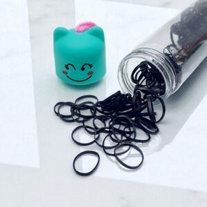 Резинки силиконовые в тубусе с бирюзовой крышечкой арт.tr2213 черные