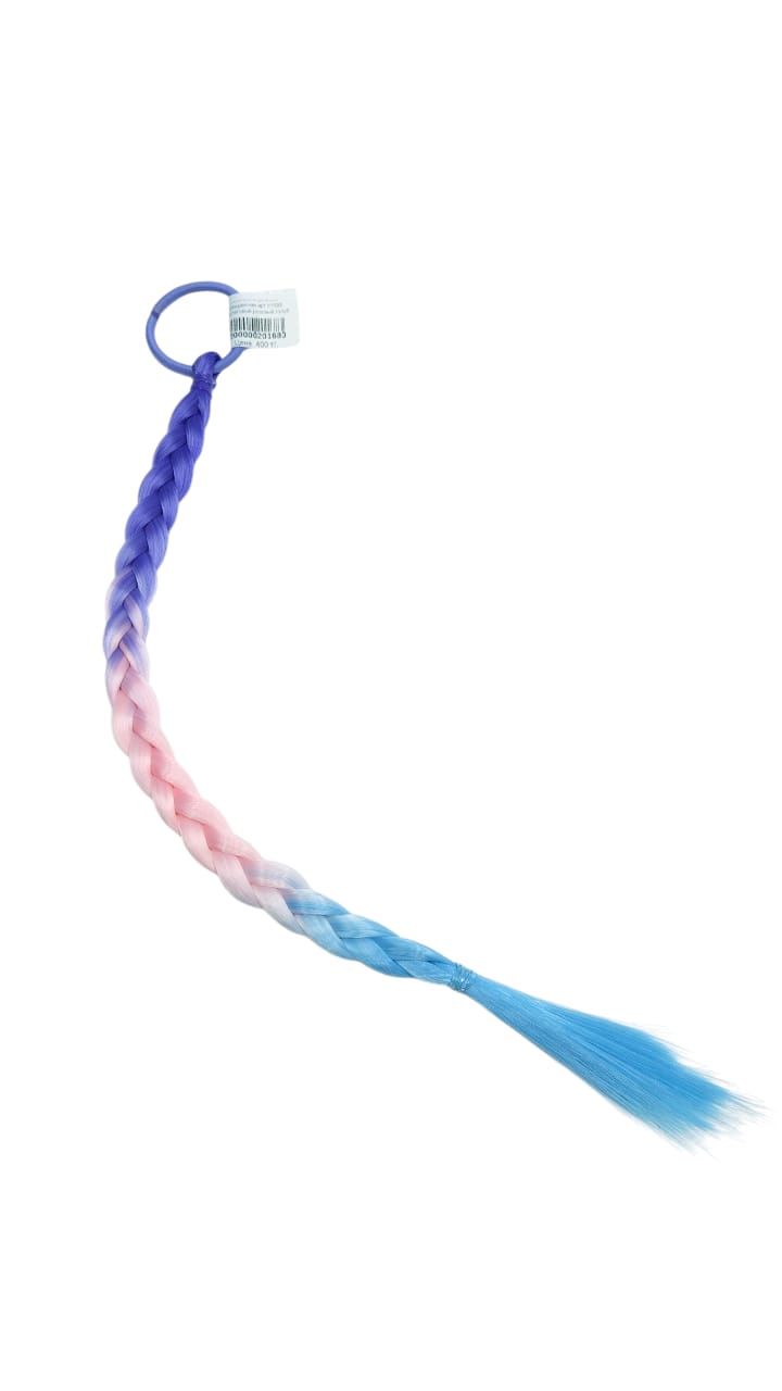 Косичка на резинке трехцветная арт.tr1598 фиолетовый,розовый,голубой Косичка на резинке трехцветная арт.tr1598 фиолетовый,розовый,голубой