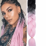 Канекалон двухцветный арт.B5 черно-розовый