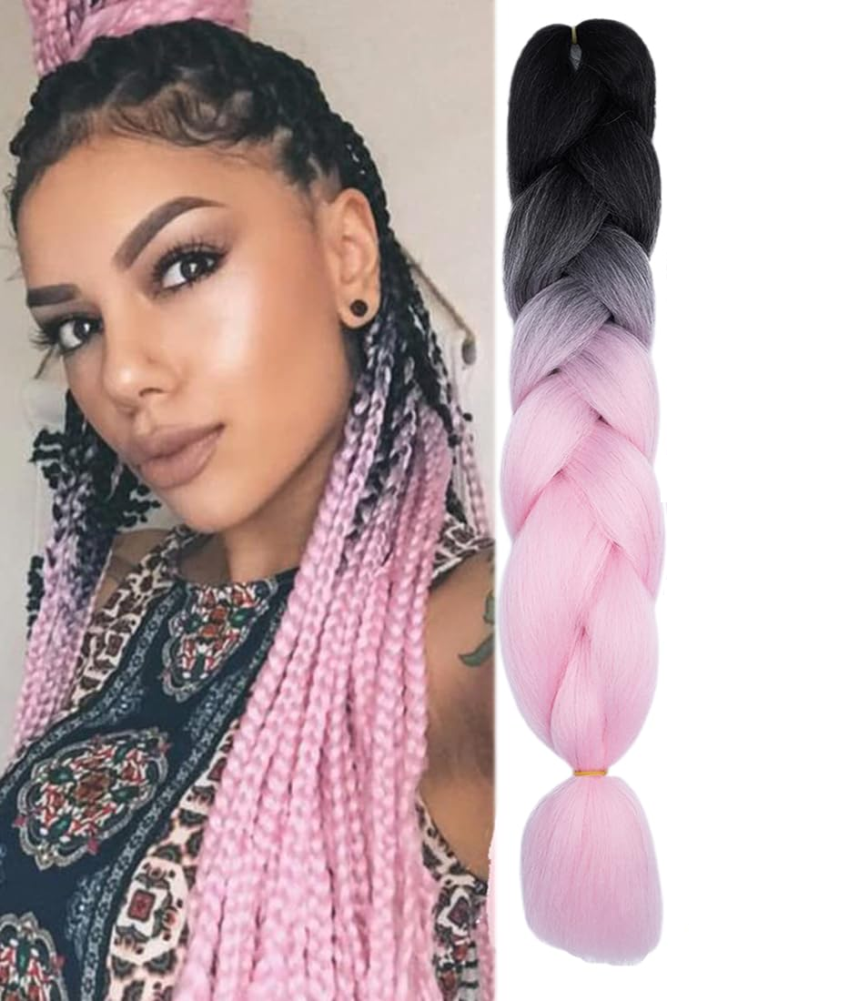 Канекалон двухцветный арт.B5 черно-розовый Канекалон двухцветный арт.B5 черно-розовый