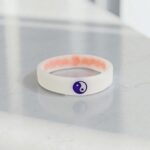 Браслет силиконовый Инь Янь арт.tr1896 оранжевый с фиолетовым