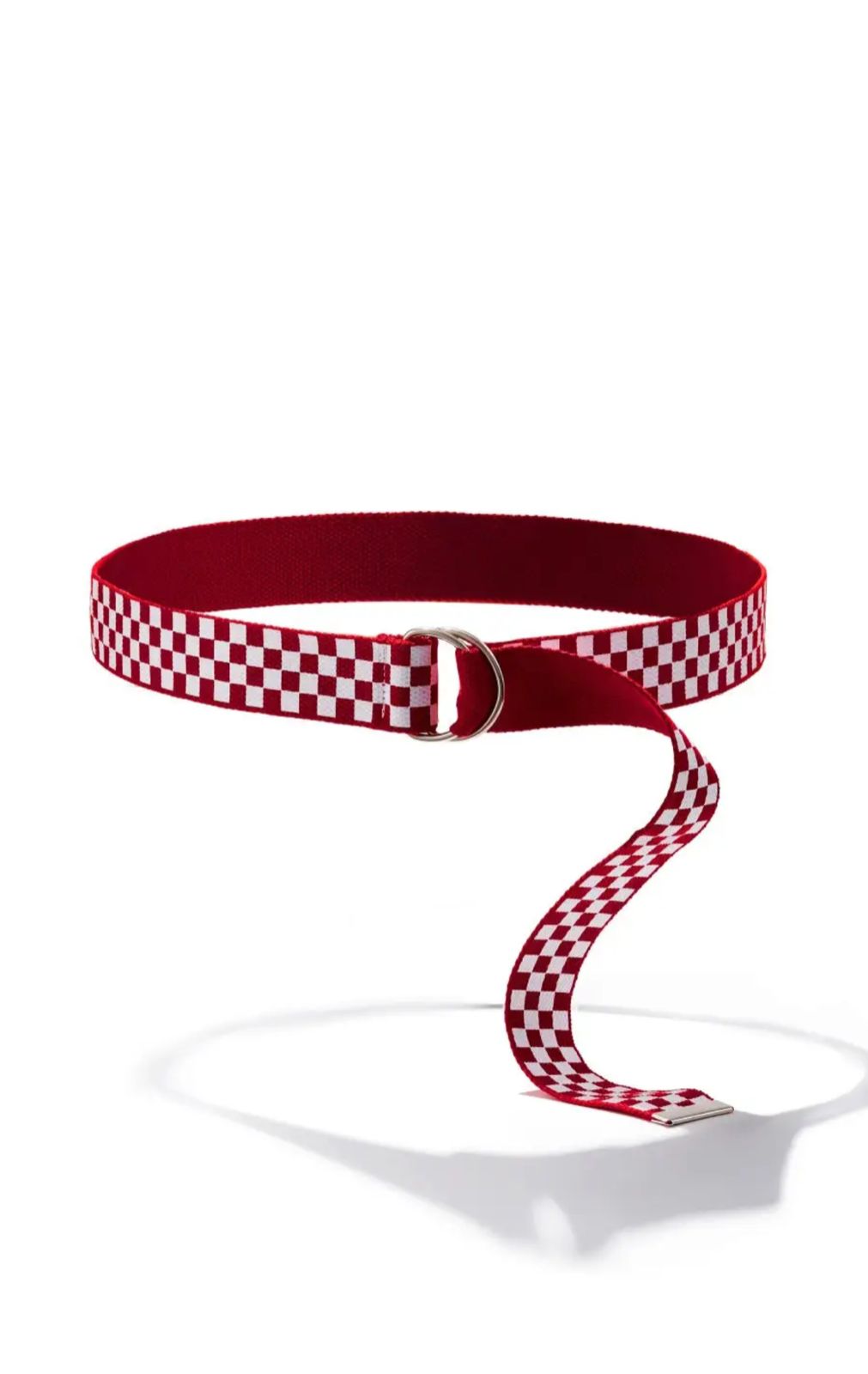 Ремень тканевый шахматный красно-белый арт.tr626 Ремень тканевый шахматный красно-белый арт.tr626