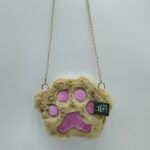 Сумка мех Лапка 23*16см арт.5516 коричнево-розовая