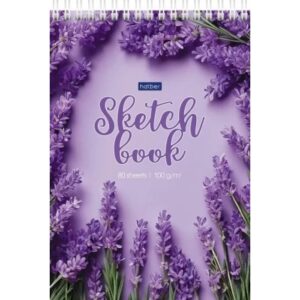 Скетчбук А5 Hatber Лаванда 80л 100г арт.31901