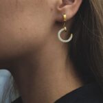 Серьги титан круглые гвозди со стразами арт.tr1965 золото