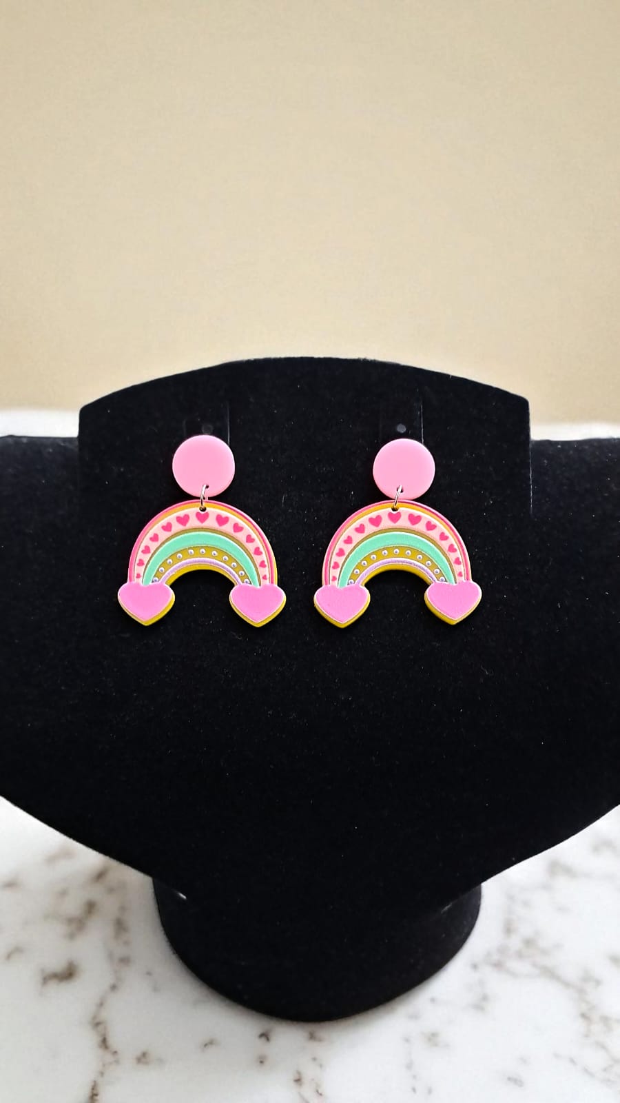 Серьги акрил Радуга с сердцами арт.tr2197 Серьги акрил Радуга с сердцами арт.tr2197