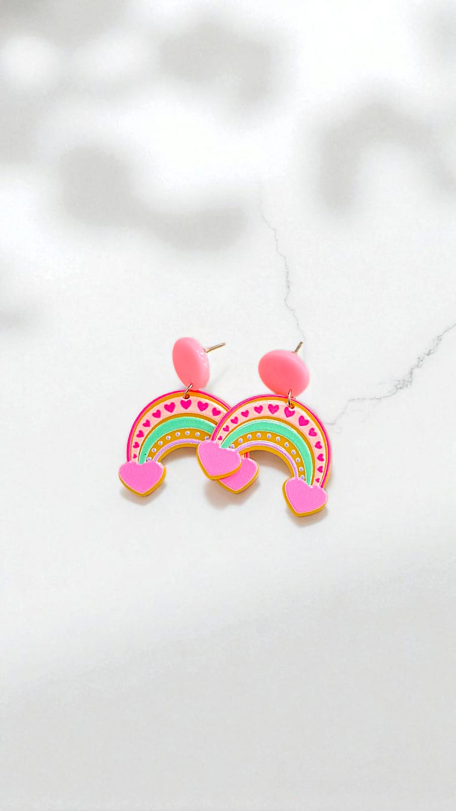 Серьги акрил Радуга с сердцами арт.tr2197 Серьги акрил Радуга с сердцами арт.tr2197