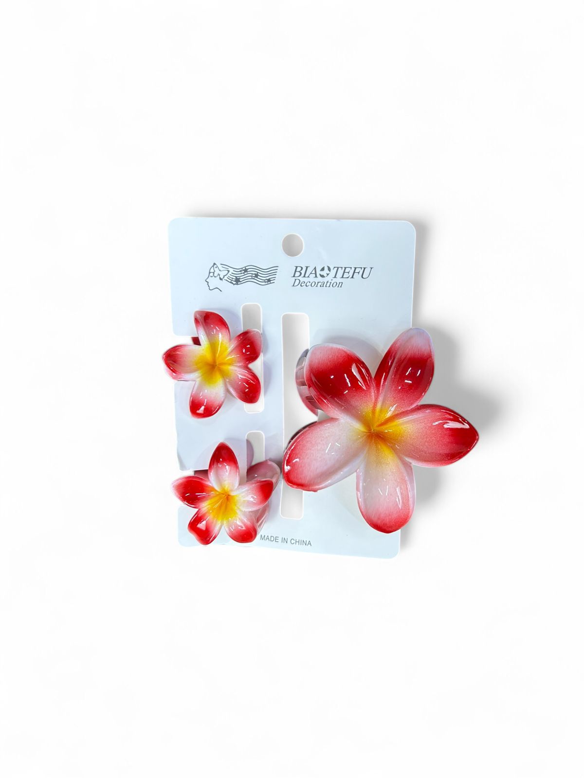 Крабик Гавайский цветок 4-8см уп 3шт арт.tr2520 красно-белый с желтым Крабик Гавайский цветок 4-8см уп 3шт арт.tr2520 красно-белый с желтым