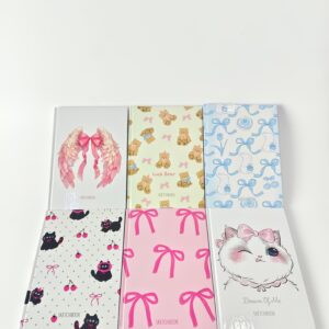 Скетчбук Qazaq Бренд Бантики/Бабочки/Фрукты в твердом переплете арт.6337 ассорти