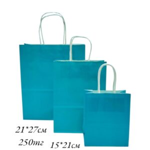 Пакет подарочный крафт 15*21см арт.pk11 бирюзовый