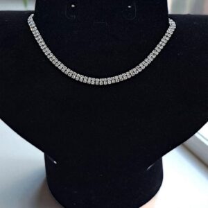 Чокер стразы 2ряда арт.tr2018 серебро