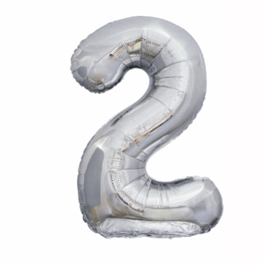 Шар фольга цифра 2 40д арт.tr1357 серебро