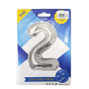 Шар фольга цифра 2 40д арт.tr1357 серебро