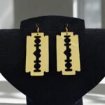 Серьги Лезвие акрил арт.tr2183 золото