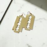 Серьги Лезвие акрил арт.tr2183 золото