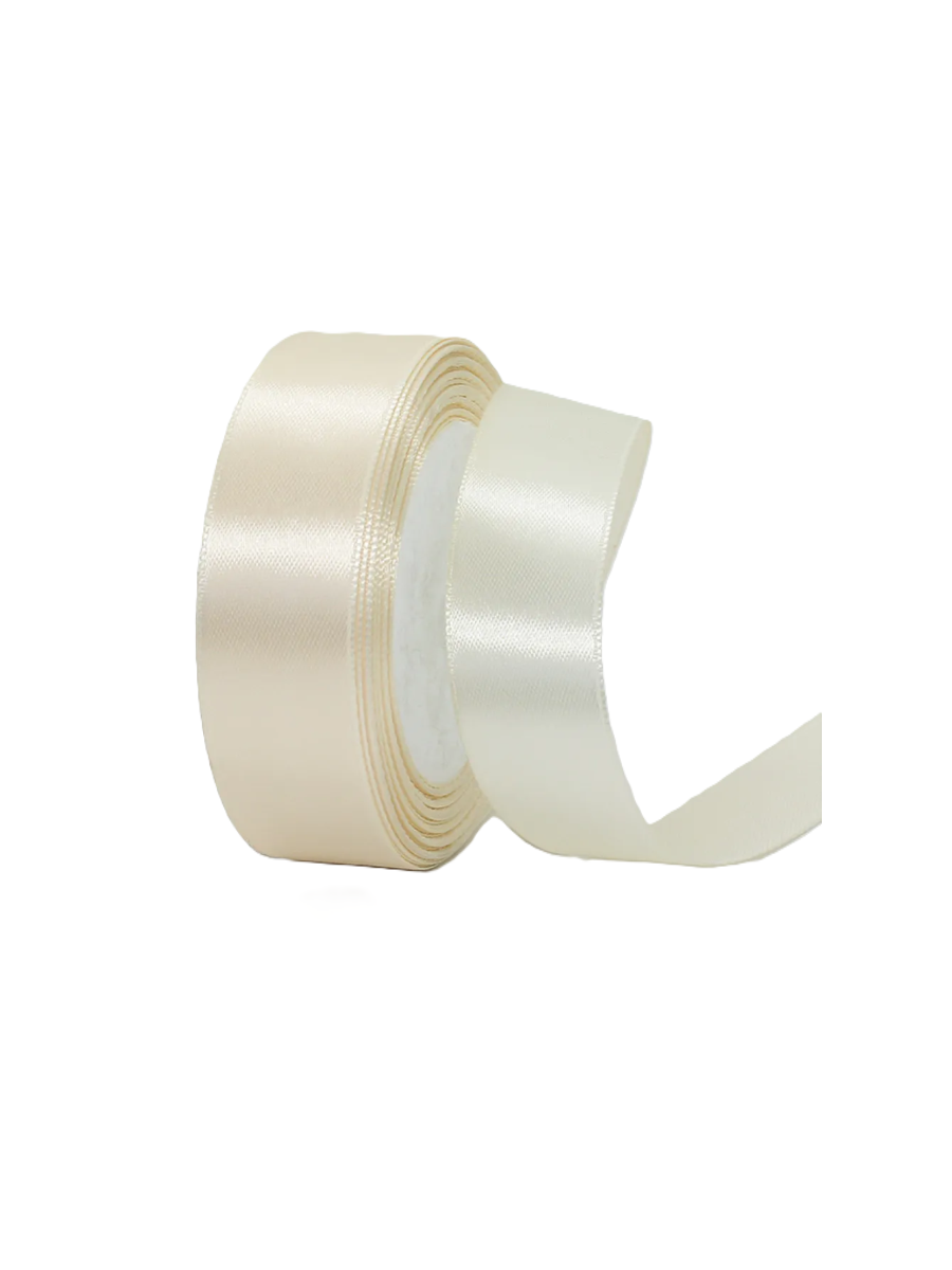 Лента атлас 2,5см бобина 20ярдов арт.tr749 кремовая Лента атлас 2,5см бобина 20ярдов арт.tr749 кремовая