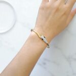 Браслет титан маленькая Змейка со стразами арт.tr1995 золото