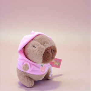 Мягкая игрушка Капибара в капюшоне 20см арт.tr2846 розовая