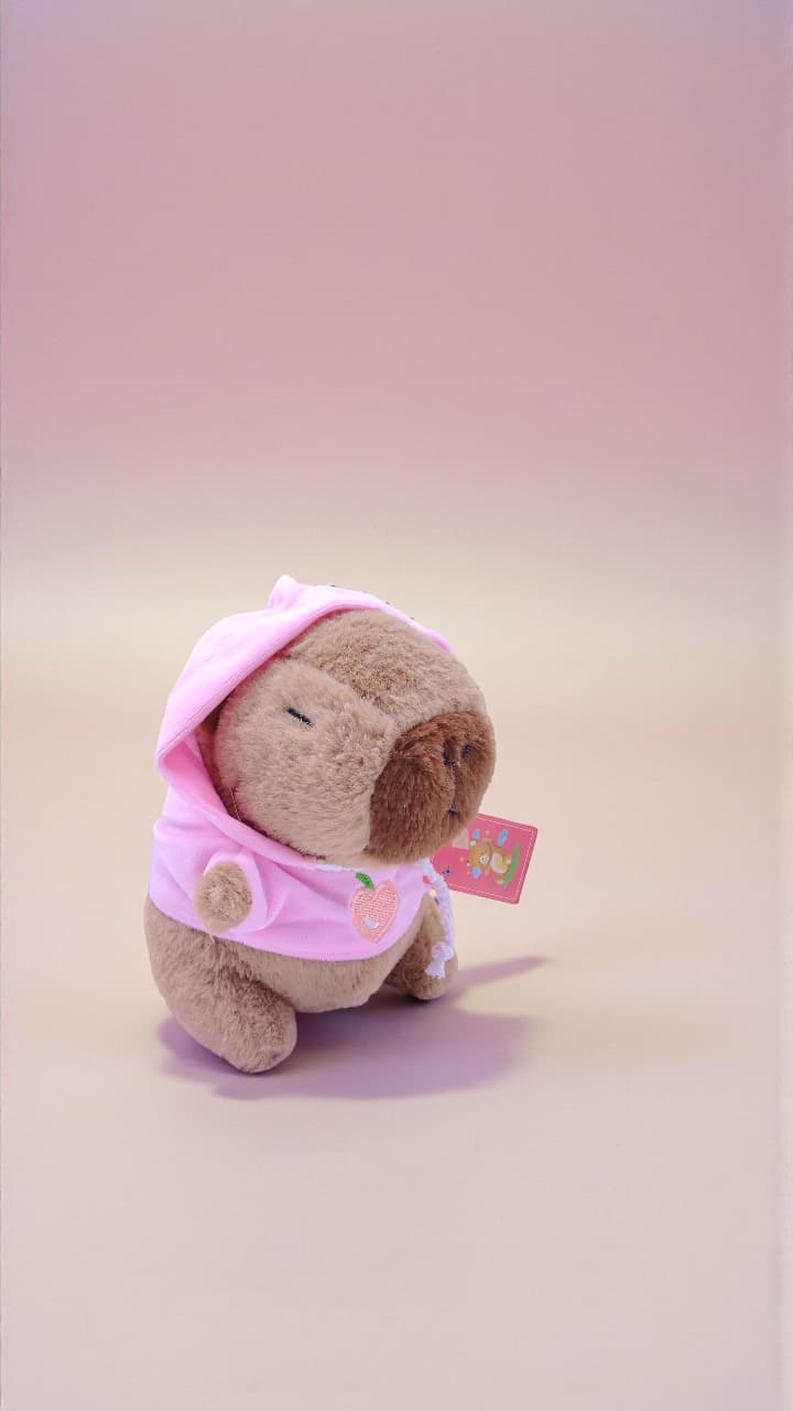 Мягкая игрушка Капибара в капюшоне 20см арт.tr2846 розовая Мягкая игрушка Капибара в капюшоне 20см арт.tr2846 розовая